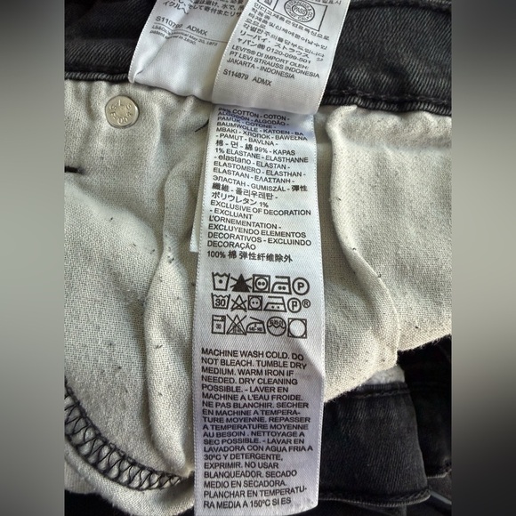 Levi’s 511 Men’s Slim Fit Jeans W36 L30 Black Gray Stretch Denim - Picture 12 of 13